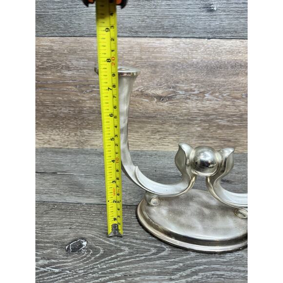 Antique WMF Ikora Germany Silverplate Tulip Art Deco Candelabra Candle Holder - Picture 10 of 13